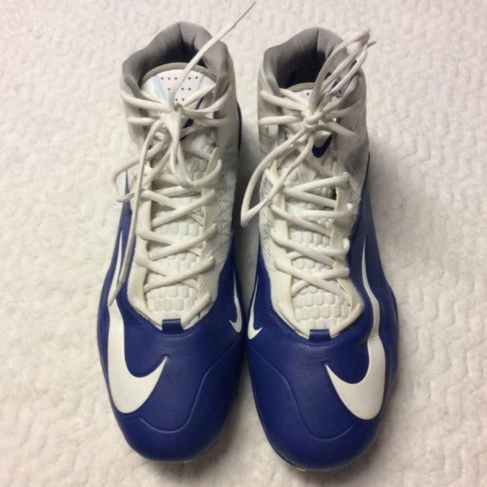 Nike Zoom Code Elite TD PF Blue and White Men's Football Cleats Size 17
